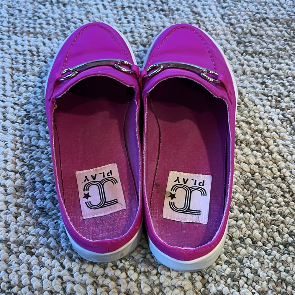Jeffrey Campbell JCPlay  Hot Pink Open Back Loafers - Picture 3 of 5